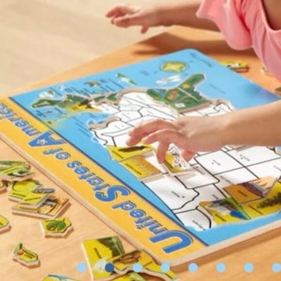 U.S.A. Map Wooden Puzzle educational learning toy puzzle mint condition gifts - Picture 3 of 7